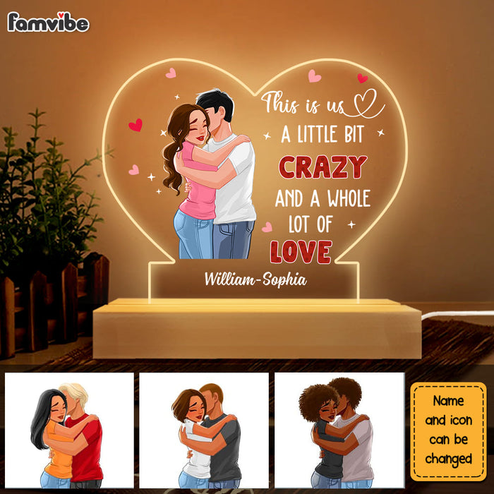 Personalized Gift For Him For Her Couple Whole Lot Of Love Plaque LED Lamp Night Light 22984 1
