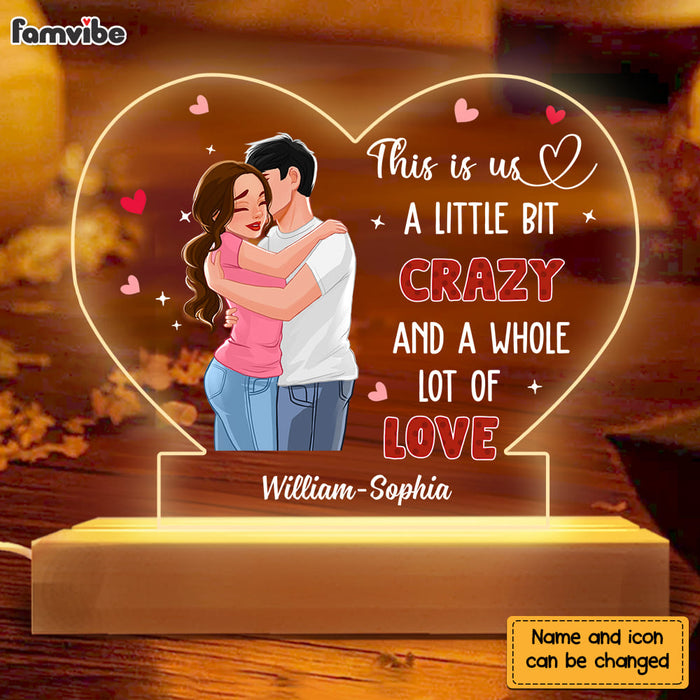 Personalized Gift For Him For Her Couple Whole Lot Of Love Plaque LED Lamp Night Light 22984 1