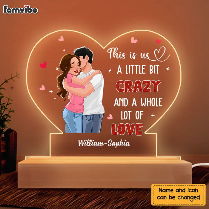 Personalized Gift For Him For Her Couple Whole Lot Of Love Plaque LED Lamp Night Light 22984 1