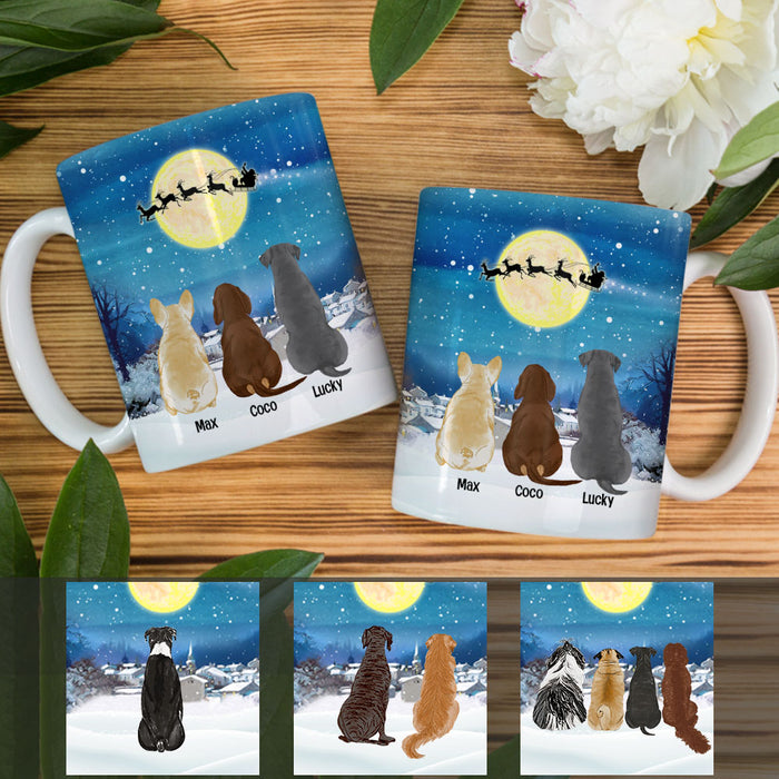 Personalized Dog Christmas Watching Santa Mug OB263 81O53 1