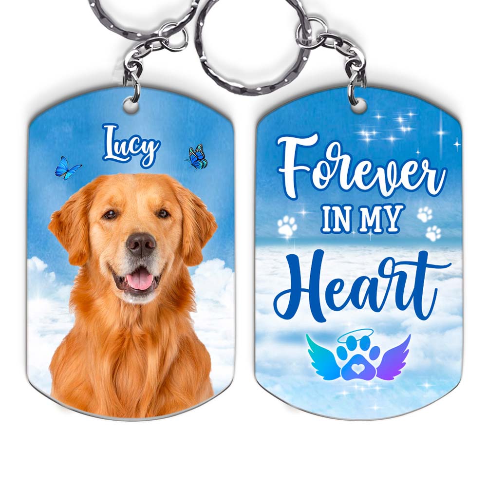 Personalized Gift For Dog Lovers Forever In My Heart Aluminum Keychain 31519 Primary Mockup