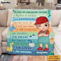 Personalized Inspiring Gift For Grandson 'I Am' Affirmation Blanket 31372 thumb 1