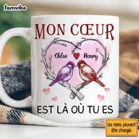 Personalized Couple French Mon Cœur Est Là Où Tu Es Mug 31034 thumb 1