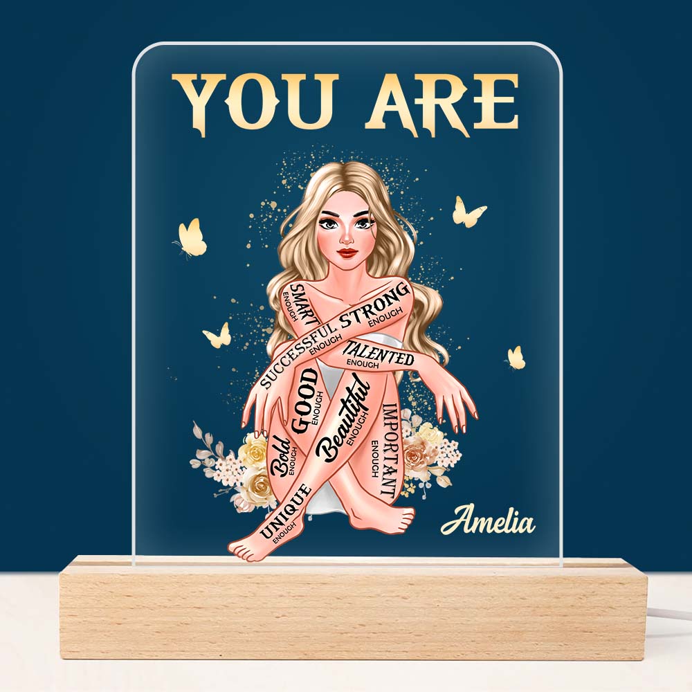 Personalized Gift For Daughter You Are Enough Plaque LED Lamp Night Light 23009 Primary Mockup