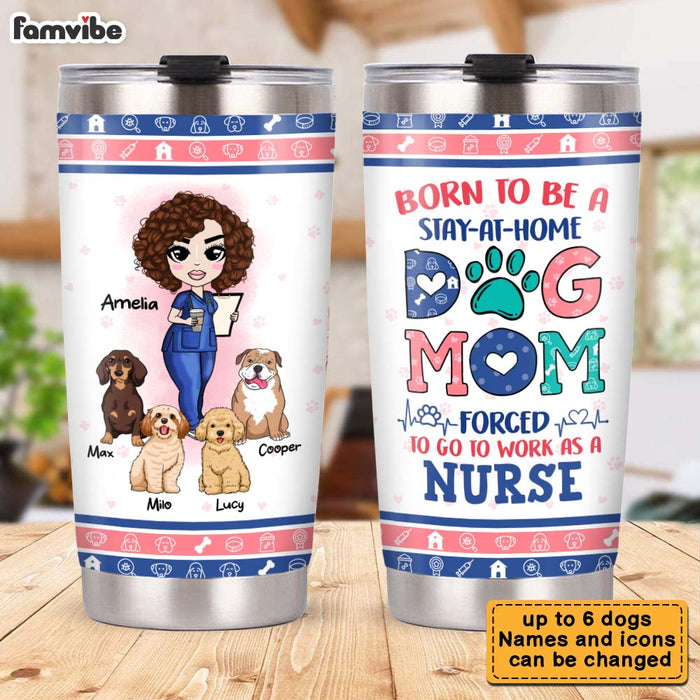 Personalized Born To Be A Dog Mom Steel Tumbler 23014 1
