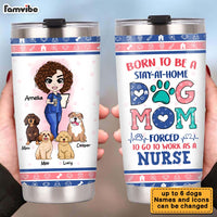 Personalized Born To Be A Dog Mom Steel Tumbler 23014 thumb 1