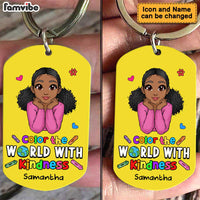 Personalized Color Your World With Kindness Aluminum Keychain 23017 thumb 1