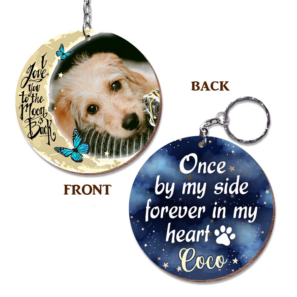 Personalized Dog Photo Memorial Forever In My Heart Wood Keychain 23020 Primary Mockup