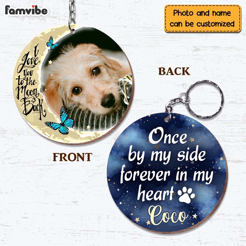 Personalized Dog Photo Memorial Forever In My Heart Wood Keychain 23020 Primary Mockup