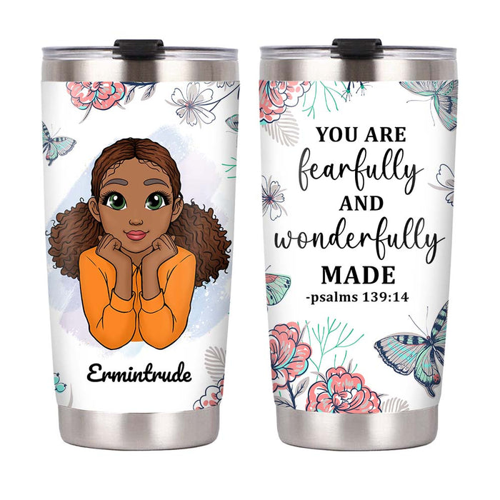 Personalized Gift For Granddaughter You Are Fearfully and Wonderfully Made Steel Tumbler 23027 1