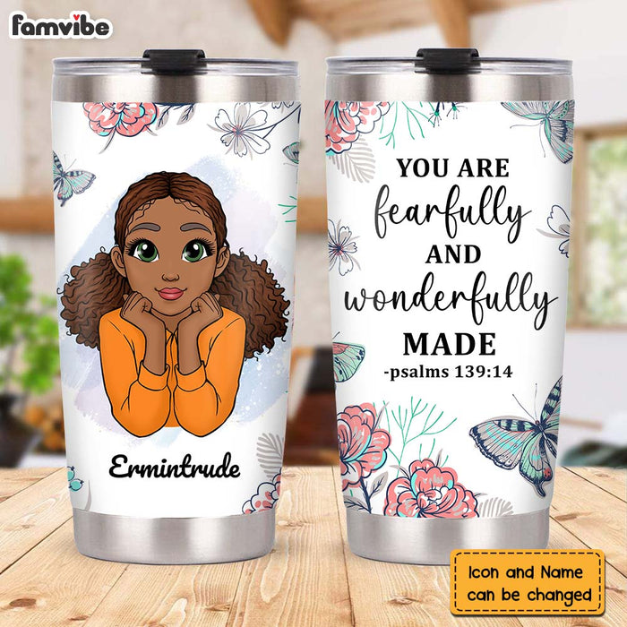 Personalized Gift For Granddaughter You Are Fearfully and Wonderfully Made Steel Tumbler 23027 1