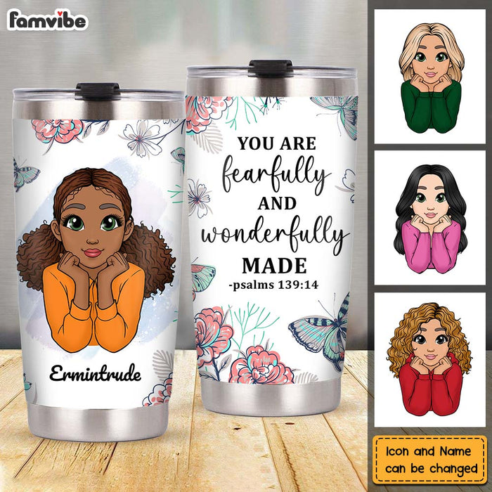 Personalized Gift For Granddaughter You Are Fearfully and Wonderfully Made Steel Tumbler 23027 1