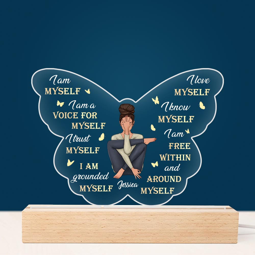 Personalized Gift For Daughter I Am Myself Plaque LED Lamp Night Light 23035 Primary Mockup