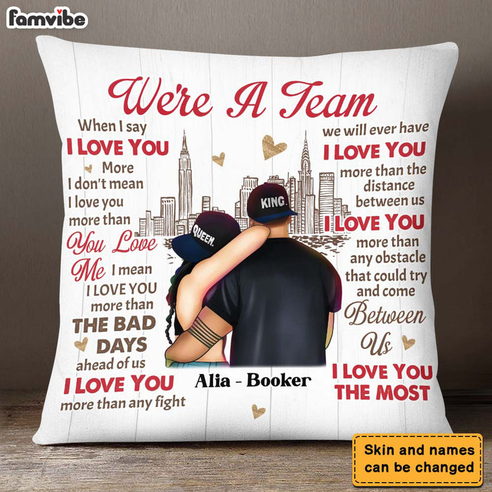 Personalized Gift for Couple We're A Team Pillow 23037 1
