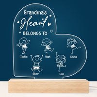 Personalized Grandma's Heart Belongs To Plaque LED Lamp Night Light 23038 thumb 1