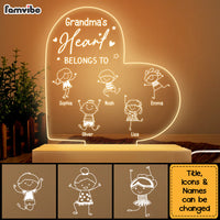 Personalized Grandma's Heart Belongs To Plaque LED Lamp Night Light 23038 thumb 1