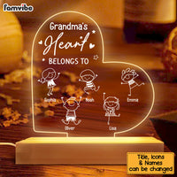 Personalized Grandma's Heart Belongs To Plaque LED Lamp Night Light 23038 thumb 1