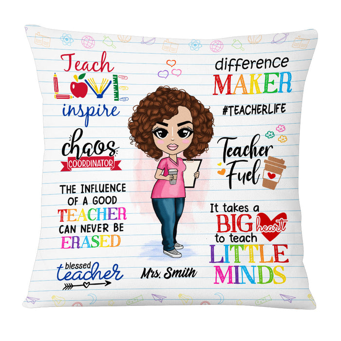 Personalized Teacher Appreciation Teach Love Inspire Pillow 23045 1