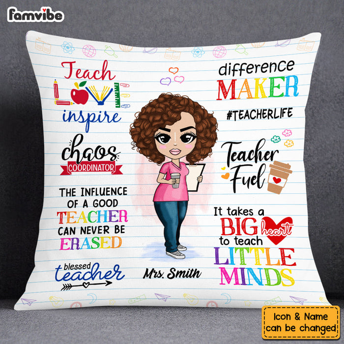 Personalized Teacher Appreciation Teach Love Inspire Pillow 23045 1