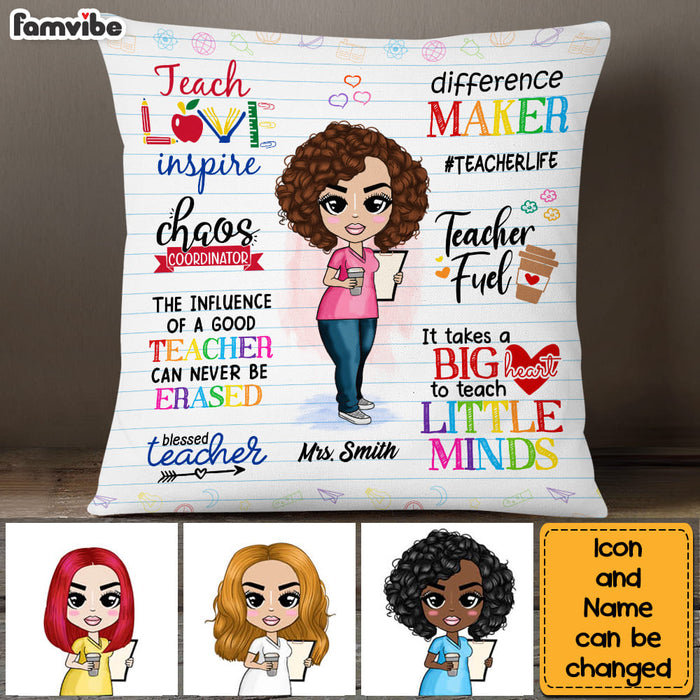 Personalized Teacher Appreciation Teach Love Inspire Pillow 23045 1