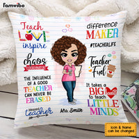 Personalized Teacher Appreciation Teach Love Inspire Pillow 23045 thumb 1