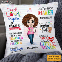 Personalized Teacher Appreciation Teach Love Inspire Pillow 23045 thumb 1