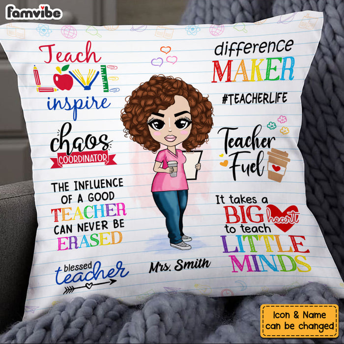 Personalized Teacher Appreciation Teach Love Inspire Pillow 23045 1