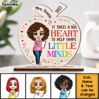 Personalized Teacher Big Heart To Help Shape Little Minds Wood Plaque 23048 thumb 1