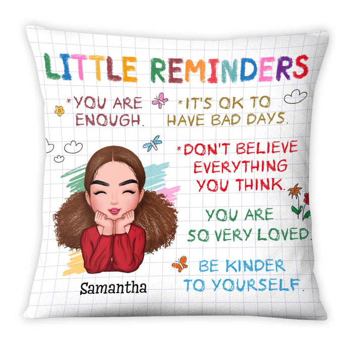 Personalized Mental Health Gift For Daughter Granddaughter Little Reminders Pillow 23049 1