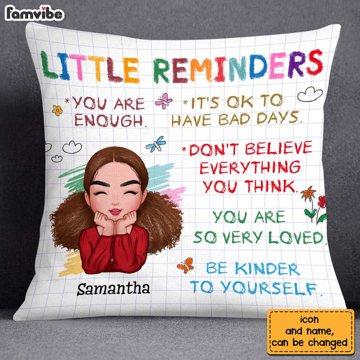 Personalized Mental Health Gift For Daughter Granddaughter Little Reminders Pillow 23049 1