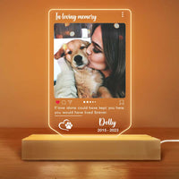 Personalized Pet Memorial Photo Post Plaque LED Lamp Night Light 23066 thumb 1