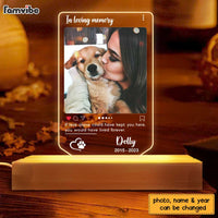 Personalized Pet Memorial Photo Post Plaque LED Lamp Night Light 23066 thumb 1