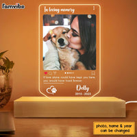 Personalized Pet Memorial Photo Post Plaque LED Lamp Night Light 23066 thumb 1