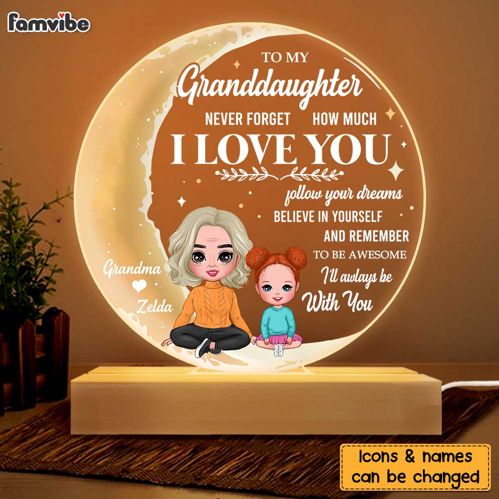 Personalized Granddaughter Gifts From Grandma Follow Dreams Plaque LED Lamp Night Light 23072 Primary Mockup