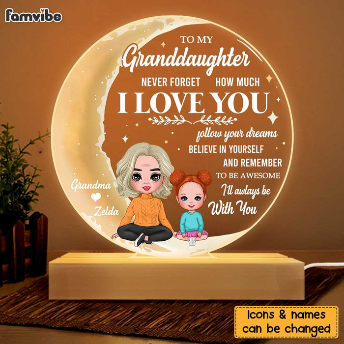 Personalized Granddaughter Gifts From Grandma Follow Dreams Plaque LED Lamp Night Light 23072 1