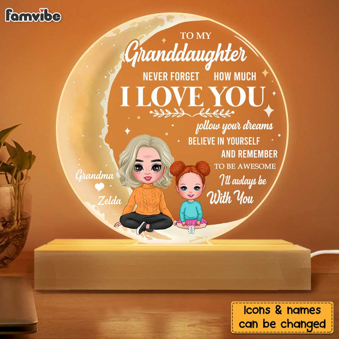 Personalized Granddaughter Gifts From Grandma Follow Dreams Plaque LED Lamp Night Light 23072 1