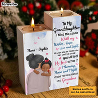 Personalized Granddaughter From Grandma Light This Up When You Are Low Wood Candle Holder 23073 thumb 1