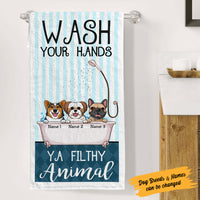 Personalized Dog Wash Your Hands Bath Towel  DB161 85O53 thumb 1