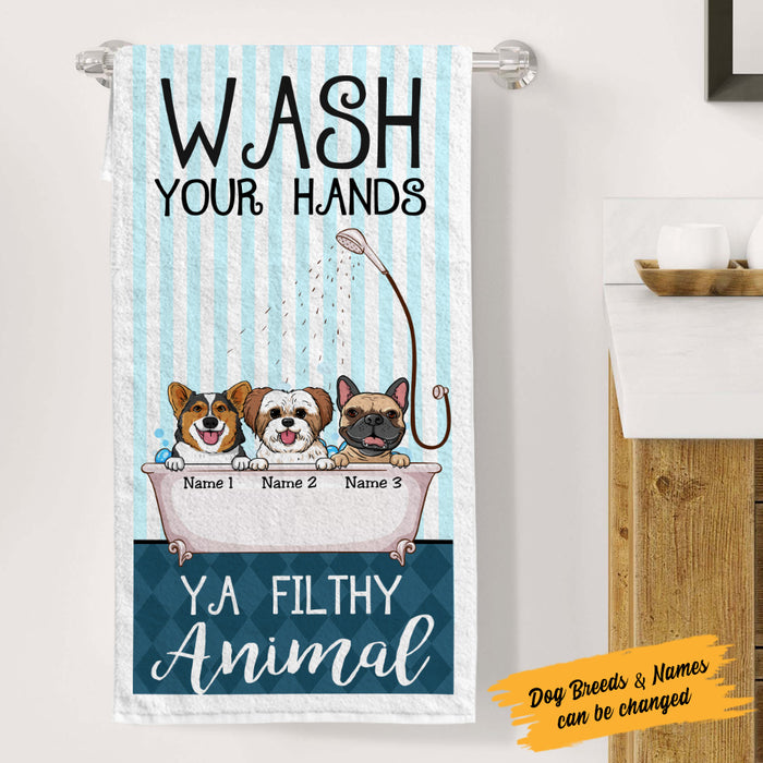 Personalized Dog Wash Your Hands Bath Towel  DB161 85O53 1