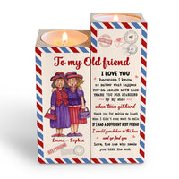 Personalized To my Old Friend Wood Candle Holder 23090 thumb 1