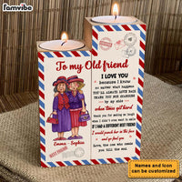 Personalized To my Old Friend Wood Candle Holder 23090 thumb 1