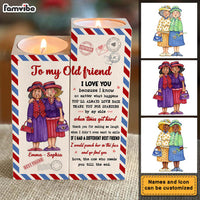 Personalized To my Old Friend Wood Candle Holder 23090 thumb 1