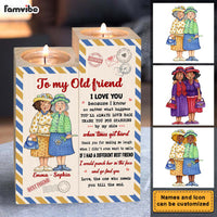 Personalized To my Old Friend Wood Candle Holder 23090 thumb 1