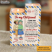 Personalized To my Old Friend Wood Candle Holder 23090 thumb 1
