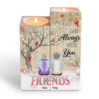 Personalized Memorial For Loss Friends Wood Candle Holder 23091 thumb 1