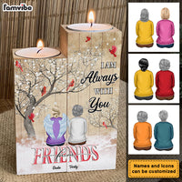 Personalized Memorial For Loss Friends Wood Candle Holder 23091 thumb 1