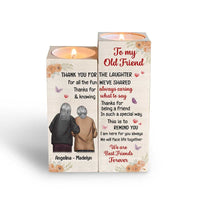 Personalized Old Friend Wood Candle Holder 23094 thumb 1