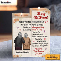 Personalized Old Friend Wood Candle Holder 23094 thumb 1