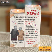 Personalized Old Friend Wood Candle Holder 23094 thumb 1