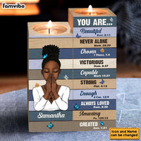 Personalized Gift For Daughter You Are Bible Verses Wood Candle Holder 23095 thumb 1